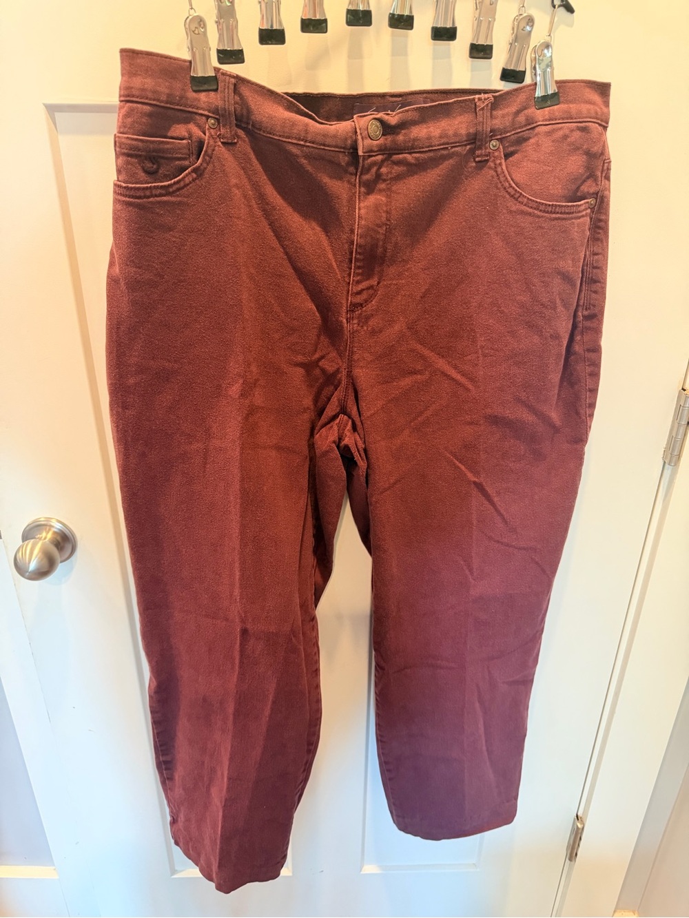 Gloria Vanderbilt Jeans Womens 16W Burgundy Wine Stretch Straight Leg Plus